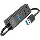 Hoco - Docking Station Easy Mix 4in1 (HB25) - USB to USB 3.0, 3x USB 2.0 - Black