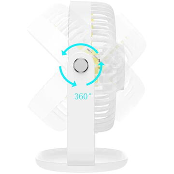 Ventilator Ventilator Mic pentru Birou cu Lumina LED - Hoco (F14) - White