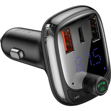 Modulator FM Bluetooth transmitter / car charger Baseus S-13 (Overseas Edition) - black