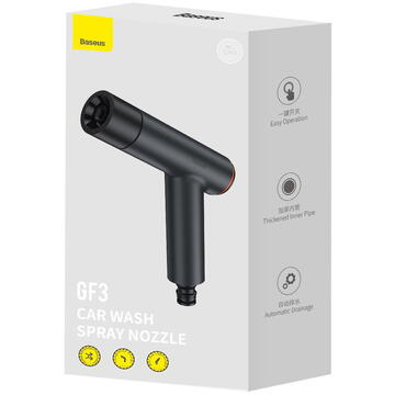 Car washer + 30m telescopic hose + Baseus GF3 universal connector - dark gray