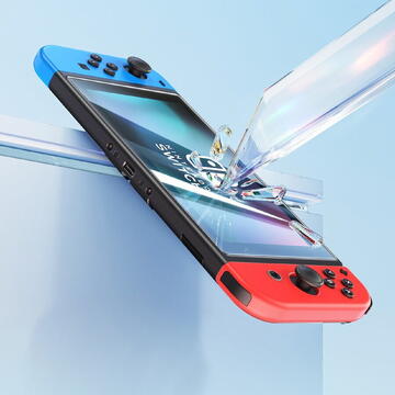 Set of 2x Baseus Crystal tempered glass for Nintendo Switch OLED 2021 + mounting kit - transparent