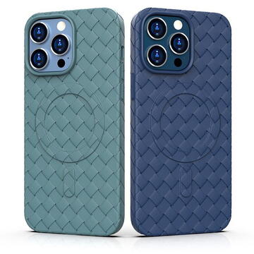Husa Hurtel Woven Case for iPhone 13 Pro Max - navy blue