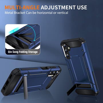 Husa Husa pentru Samsung Galaxy A14 4G / A14 5G - Techsuit Hybrid Armor Kickstand - Blue