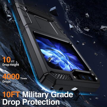Husa Husa pentru Samsung Galaxy Z Flip5 - Techsuit Hybrid Armor Kickstand - Black