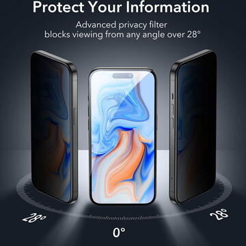 Folie pentru iPhone 15 Plus - ESR Screen Shield - Privacy