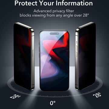 Folie pentru iPhone 15 Pro Max - ESR Screen Shield - Privacy