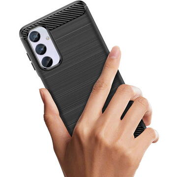 Husa Hurtel Flexible carbon pattern case for Samsung Galaxy M54 Carbon Case - black