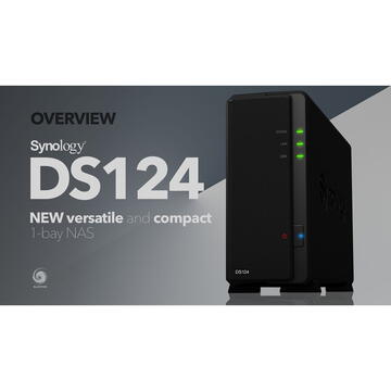 NAS Synology Server DS124 1x0HDD RTD1619B 1GB DDR4 1xRJ45 2xUSB 2Y