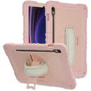 Husa pentru Samsung Galaxy Tab S9 Plus - Techsuit StripeShell 360 - Pink