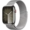 Smartwatch Apple Watch Series 9 GPS + Cellular 45mm Silver Stainless Steel Case with Milanese Loop Silver