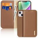 Husa Dux Ducis Hivo iPhone 15 Plus wallet case with RFID blocking - brown