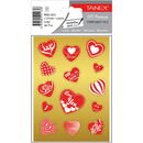 Accesorii birotica Stickere decorative, 2 file/set, TANEX Kids - inimi - aurii, TNX 354