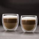 Diverse articole pentru bucatarie Vog und Arths Pahar din sticla pentru cappuccino cu perete dublu - 250 ml - 2 buc/cutie
