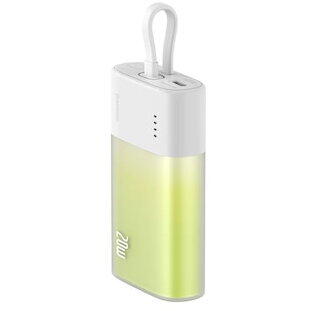 Baterie externa Baterie externa Baseus Popsicle 5200 mAh, 20W, USB-C, cablu incorporat Verde
