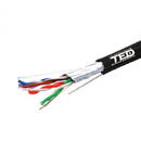 Ted Electric Cablu FTP cat.5e sufa cupru integral 0,5 manta PE negru tambur 500ml TED Wire Expert TED002402 BBB
