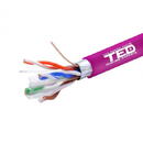 Ted Electric Cablu FTP cat.6 cupru integral 0,56 23AWG LSZH FLUKE PASS violet rola 305ml TED Wire Expert TED002433 BBB