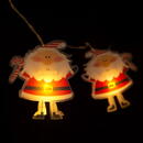 Familly Christmas Șir de lumini LED - Moș Crăciun - 10 LED - 1,35 metri - alb cald - 2 x AA