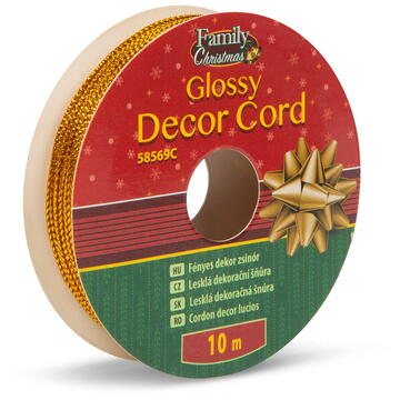 Familly Christmas Snur decor strălucitor - 10 m - auriu