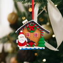 Familly Christmas Decor magnetic de Craciun - 2 in 1 - casa de turta dulce cu Mos Craciun - 85 x 75 mm