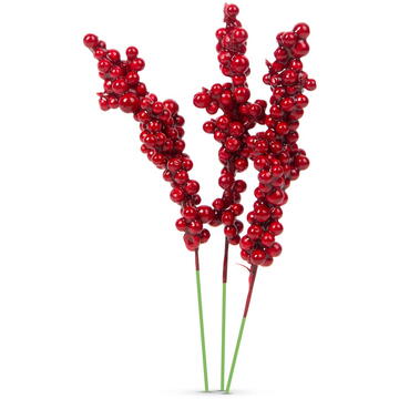 Familly Christmas Decor de Craciun - fructe de padure rosii - 8 cm - 6 buc/pachet