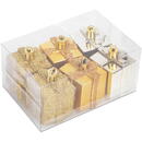 Set decor brad - cadou auriu - 4,5 cm - 6 buc/set