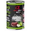 Hrană umedă Premium pentru câine ALPHA SPIRIT cu rață și mere verzi, 400 g
