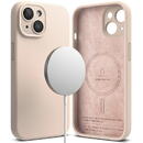 Husa Husa pentru iPhone 15 Plus - Ringke Silicone Magnetic - Pink Sand