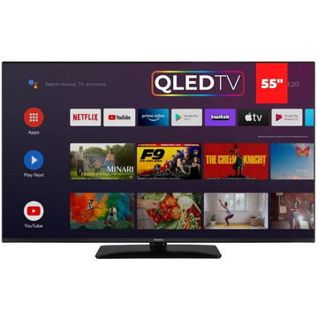 Televizor Aiwa QLED-855UHD-SLI 55inch, Ultra HD 4K, Smart TV, Chromecast, WiFi, Negru
