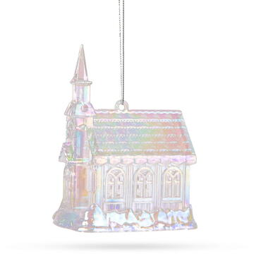 Ornament de Crăciun - biserică - acrilic - 75 x 100 x 60 mm