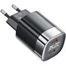 Incarcator de retea Toocki 2x USB-C, GaN 35W charger (black)