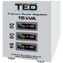 Ted Electric Stabilizator retea maxim 15KVA cu servomotor trifazat-trifazat Alb