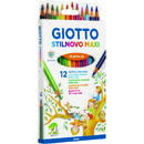 Articole pentru scoala Creioane colorate 12 culori/cutie, GIOTTO Stilnovo Maxi
