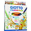 Articole pentru scoala Creioane colorate 18 culori/cutie, GIOTTO Stilnovo Maxi