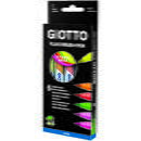 Articole pentru scoala Carioca, varf flexibil (tip pensula), 6 culori/cutie, GIOTTO Turbo Soft Brush - culori neon