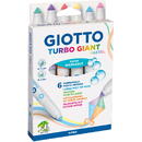 Articole pentru scoala Carioca super lavabila, varf 7.5mm, 6 culori pastel/cutie, GIOTTO Turbo Giant Pastel