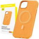 Husa Magnetic Phone Case for iPhone 15 ProMax Baseus Fauxther Series (Orange)