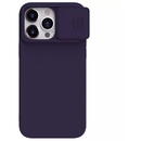 Husa Husa pentru iPhone 15 Pro Max - Nillkin CamShield Silky MagSafe Silicone - Dark Night Purple
