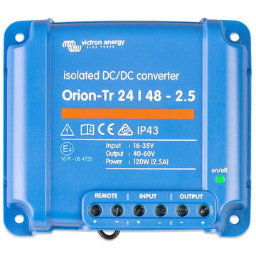 Accesorii sisteme fotovoltaice Victron Energy Convertor DC-DC izolat Orion-Tr 24/48-2.5A 120W IP43 Albastru