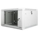 Lanberg wall-mounted installation rack cabinet 19'' 6U 600x600mm gray (glass door)