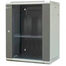 EMITERNET Separate hanging cabinet 19" 15U, sheet metal/glass door, 600×450×770mm width/depth/height EM/AP6415