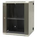 EMITERNET Split hanging cabinet 19" 15U, sheet metal/glass doors, 600×550×770mm width/depth/height EM/AH6515