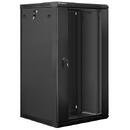 Lanberg wall-mounted installation rack cabinet 19'' 22U 600x600mm black (glass door)