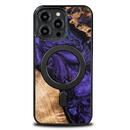 Husa Wood and Resin Case for iPhone 14 Pro Max MagSafe Bewood Unique Violet - Purple and Black