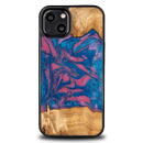 Husa Bewood Unique Vegas wood and resin case for iPhone 13 - pink and blue