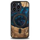 Husa Wood and Resin Case for iPhone 13 Pro MagSafe Bewood Unique Neptune - Navy Blue and Black