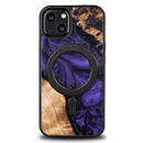 Husa Wood and Resin Case for iPhone 13 MagSafe Bewood Unique Violet - Purple and Black