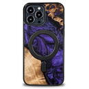 Husa Wood and Resin Case for iPhone 13 Pro Max MagSafe Bewood Unique Violet - Purple and Black