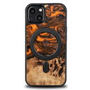 Husa Wood and Resin Case for iPhone 13 MagSafe Bewood Unique Orange - Orange and Black