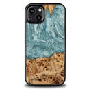 Husa Wood and resin iPhone 13 case Bewood Unique Uranus - blue and white