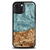 Husa Wood and Resin Case for iPhone 13 Mini Bewood Unique Uranus - Blue and White